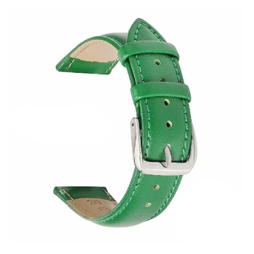 BBPLWEEA YingYou Uhrenarmband 12mm 14mm 16mm 18mm 20mm 22mm 24mm Uhrenarmband Aus Echtem Leder Armbanduhrenarmband Bänder 6 Farben(Green,20mm) von BBPLWEEA