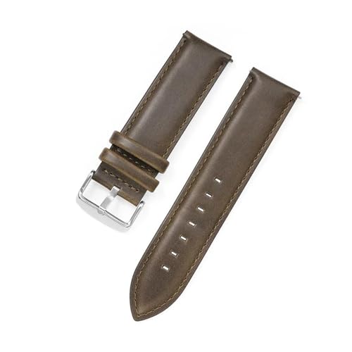 BBPLWEEA YingYou Uhrenarmband 18mm 20mm 22mm Leder Uhrenarmband Schnellverschluss Braun Schwarz Retro Crazy Horse Armband Uhrenzubehör(Blackish Green,20mm) von BBPLWEEA