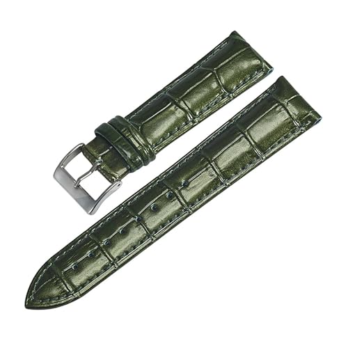 BBPLWEEA YingYou Uhrenarmband Aus Alligatorleder, 12 Mm, 14 Mm, 16 Mm, 18 Mm, 20 Mm, 22 Mm, Rosa-blaues Krokodil-Uhrenarmband For Damen(Green,14mm) von BBPLWEEA