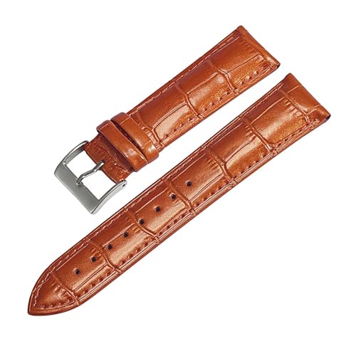 BBPLWEEA YingYou Uhrenarmband Aus Alligatorleder, 12 Mm, 14 Mm, 16 Mm, 18 Mm, 20 Mm, 22 Mm, Rosa-blaues Krokodil-Uhrenarmband For Damen(Orange,20mm) von BBPLWEEA