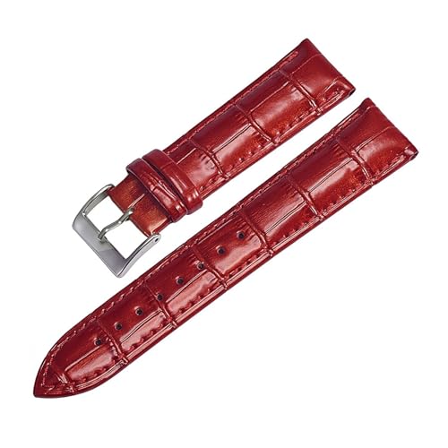 BBPLWEEA YingYou Uhrenarmband Aus Alligatorleder, 12 Mm, 14 Mm, 16 Mm, 18 Mm, 20 Mm, 22 Mm, Rosa-blaues Krokodil-Uhrenarmband For Damen(Red,20mm) von BBPLWEEA