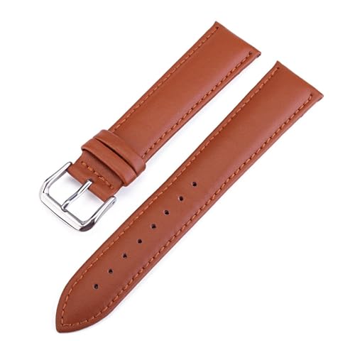 BBPLWEEA YingYou Uhrenarmband Aus Echtem Leder, 10 Mm, 12 Mm, 14 Mm, 16 Mm, 18 Mm, 19 Mm, 20 Mm, 21 Mm, 22 Mm, 24 Mm, Uhrenarmband Mit Stiften(Brown,16mm) von BBPLWEEA