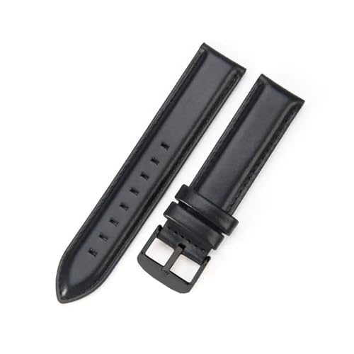 BBPLWEEA YingYou Uhrenarmband Aus Echtem Leder Mit Krokodilmuster, Schnellverschluss, Klassisches Rindsleder, Handgelenk 14 16 18 20 22 Mm(Black-Black-K4,20mm) von BBPLWEEA