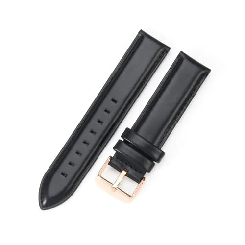 BBPLWEEA YingYou Uhrenarmband Aus Echtem Leder Mit Krokodilmuster, Schnellverschluss, Klassisches Rindsleder, Handgelenk 14 16 18 20 22 Mm(Black-Rose-K4,14mm) von BBPLWEEA