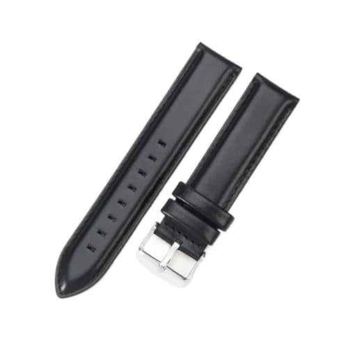 BBPLWEEA YingYou Uhrenarmband Aus Echtem Leder Mit Krokodilmuster, Schnellverschluss, Klassisches Rindsleder, Handgelenk 14 16 18 20 22 Mm(Black-Steel-K4,18mm) von BBPLWEEA
