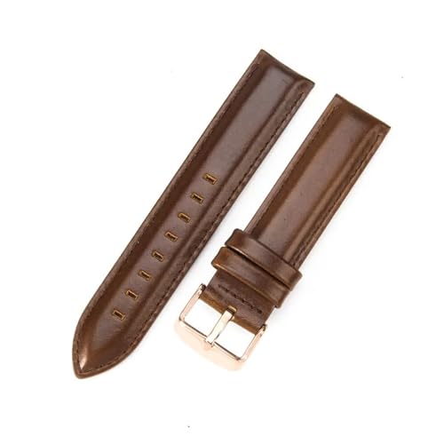 BBPLWEEA YingYou Uhrenarmband Aus Echtem Leder Mit Krokodilmuster, Schnellverschluss, Klassisches Rindsleder, Handgelenk 14 16 18 20 22 Mm(Coffee-Rose-K4,20mm) von BBPLWEEA