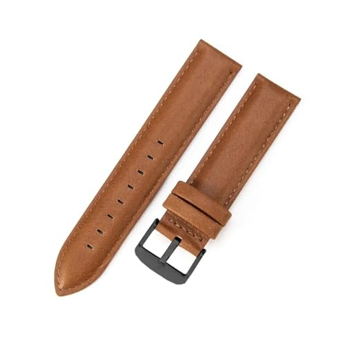 BBPLWEEA YingYou Uhrenarmband Aus Echtem Leder Mit Krokodilmuster, Schnellverschluss, Klassisches Rindsleder, Handgelenk 14 16 18 20 22 Mm(Light brown-Black-K4,20mm) von BBPLWEEA