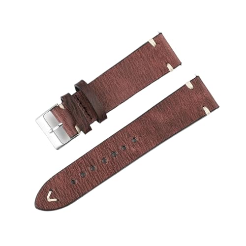 BBPLWEEA YingYou Uhrenarmband Aus Echtem Rindsleder, 18 Mm, 20 Mm, 22 Mm, 24 Mm, Edelstahl, Dornschließe, Ersatzarmband For Männer Und Frauen(E-Dark Coffee,20mm) von BBPLWEEA