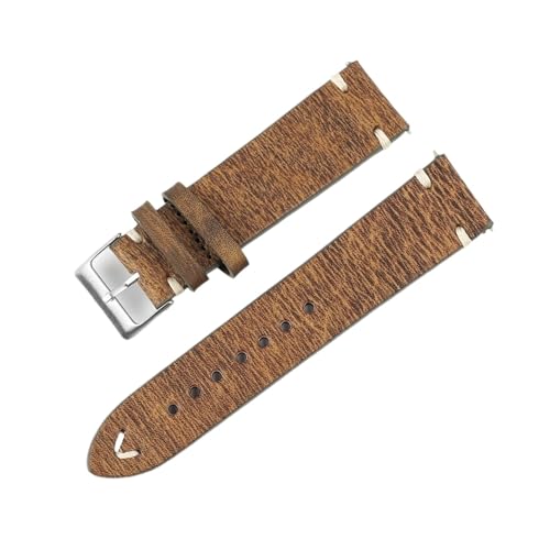 BBPLWEEA YingYou Uhrenarmband Aus Echtem Rindsleder, 18 Mm, 20 Mm, 22 Mm, 24 Mm, Edelstahl, Dornschließe, Ersatzarmband For Männer Und Frauen(G-Green,22mm) von BBPLWEEA