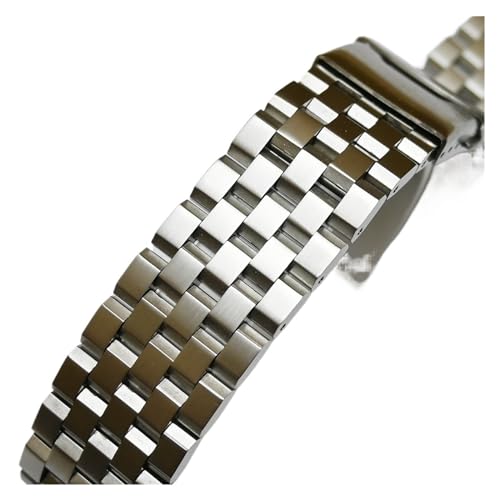 BBPLWEEA YingYou Uhrenarmband Aus Gebürstetem Edelstahl, 18 Mm, 20 Mm, 22 Mm, 24 Mm, Massives Metall-Ersatzarmband For Herren(Silver,20mm) von BBPLWEEA