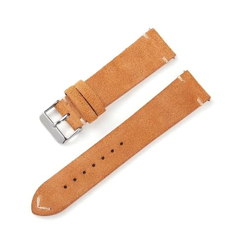 BBPLWEEA YingYou Uhrenarmband Aus Leder, 18 Mm, 20 Mm, 22 Mm, Uhrenzubehör, Uhrenarmband Aus Kalbsleder Und Wildleder For Herren Und Damen(Brown,18mm) von BBPLWEEA