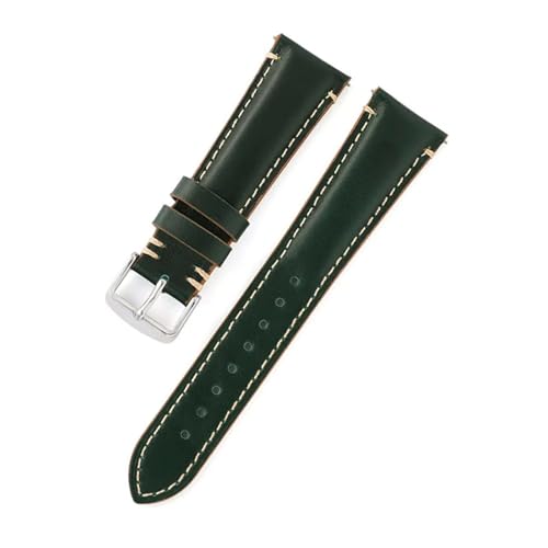 BBPLWEEA YingYou Uhrenarmband Aus Leder, 20 Mm, 22 Mm, 24 Mm, Ersatzarmband For Armbanduhr, Schnellverschluss, Dornschließe(Jade Green,22mm) von BBPLWEEA