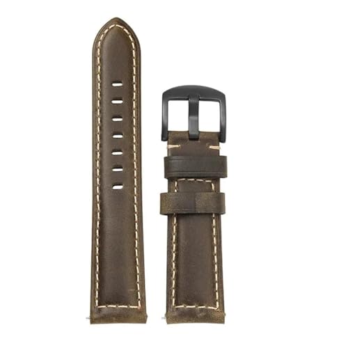 BBPLWEEA YingYou Uhrenarmband Aus Leder Im Vintage-Stil, 18 Mm, 20 Mm, 22 Mm, 24 Mm, 26 Mm, Schnellverschluss, Wasserdichtes Band, Zubehör, Dornschließe Mit Werkzeug(Light Green,20mm) von BBPLWEEA
