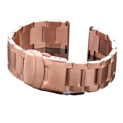 BBPLWEEA YingYou Uhrenarmband Aus Massivem Gebürstetem Edelstahl Mit Sicherheitsverschluss, 18 Mm, 20 Mm, 22 Mm, 24 Mm, Erhältlich In Den Farben Schwarz Und Silber(Rose Gold,20mm) von BBPLWEEA