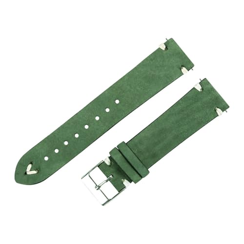 BBPLWEEA YingYou Uhrenarmband Aus Mattes Leder, 20 Mm, 21 Mm, Grün, Dunkelbraun, Uhrenarmbänder Aus Leder, Weich, Handgefertigt, For Uhren(Green,21mm) von BBPLWEEA