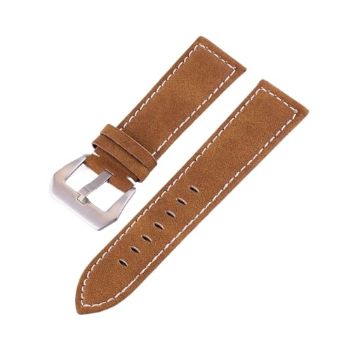 BBPLWEEA YingYou Uhrenarmband Aus Mattiertem Leder, 18 Mm, 20 Mm, 22 Mm, 24 Mm, Metallschnalle For Uhrenarmband-Zubehör Mit Werkzeug(Light brown,18mm) von BBPLWEEA