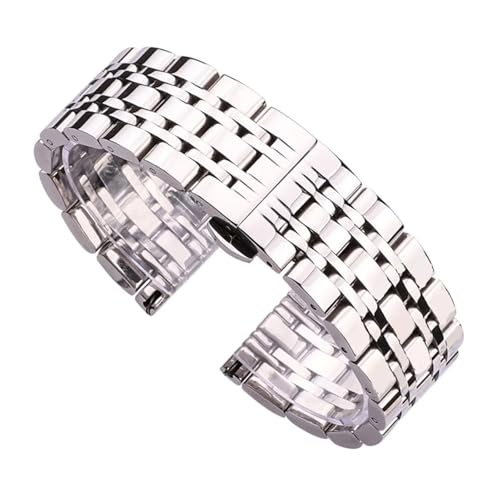BBPLWEEA YingYou Uhrenarmband Aus Poliertem Edelstahl 18 Mm 20 Mm 22 Mm 24 Mm Herren-Uhrenarmband Aus Metall Im Uhrenstil(18mm) von BBPLWEEA
