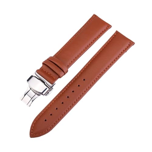 BBPLWEEA YingYou Uhrenarmband Aus Rindsleder, 12 Mm, 14 Mm, 16 Mm, 18 Mm, 19 Mm, 20 Mm, 22 Mm, 24 Mm, Echtes Leder, Uhrenarmband(Brown,19mm) von BBPLWEEA