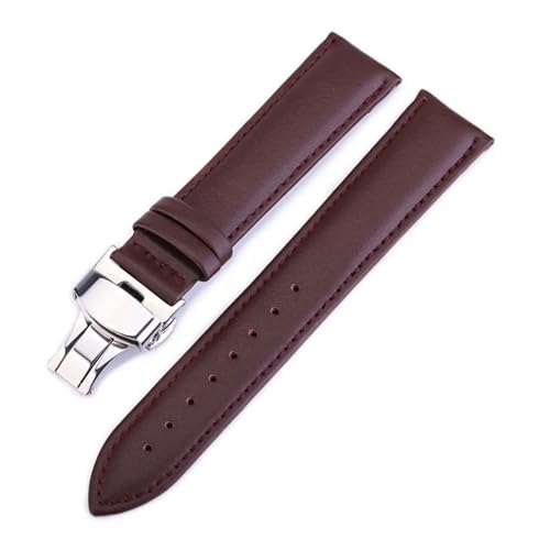 BBPLWEEA YingYou Uhrenarmband Aus Rindsleder, 12 Mm, 14 Mm, 16 Mm, 18 Mm, 19 Mm, 20 Mm, 22 Mm, 24 Mm, Echtes Leder, Uhrenarmband(Coffee,17mm) von BBPLWEEA