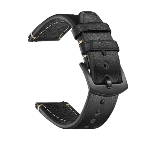 BBPLWEEA YingYou Uhrenarmband Aus Rindsleder, 20 Mm, 22 Mm, Schnellverschluss, Retro-Uhrenarmband Aus Rindsleder For Herren Und Damen, Uhrenarmband, Uhrenzubehör Mit Werkzeug(Black,22mm) von BBPLWEEA