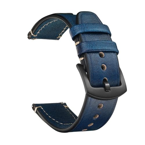 BBPLWEEA YingYou Uhrenarmband Aus Rindsleder, 20 Mm, 22 Mm, Schnellverschluss, Retro-Uhrenarmband Aus Rindsleder For Herren Und Damen, Uhrenarmband, Uhrenzubehör Mit Werkzeug(Blue,22mm) von BBPLWEEA