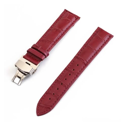 BBPLWEEA YingYou Uhrenarmband Mit Krokodilmuster 12 13 14 15 16 17 18 19 20 21 22 24 Mm Aus Echtem Leder Mit Schmetterlingsschnalle Aus Metall(PURPLE,24mm) von BBPLWEEA