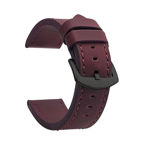 BBPLWEEA YingYou Uhrenarmband Sport Vintage Lederarmband Edelstahlschnalle Uhrenzubehör 18mm 20mm 22mm 24mm(Bronze Black,24mm) von BBPLWEEA