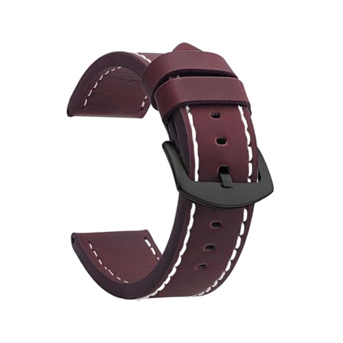 BBPLWEEA YingYou Uhrenarmband Sport Vintage Lederarmband Edelstahlschnalle Uhrenzubehör 18mm 20mm 22mm 24mm(Bronze White Black,22mm) von BBPLWEEA