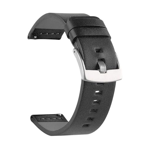 BBPLWEEA YingYou Uhrenarmband Sport Vintage Lederarmband Edelstahlschnalle Uhrenzubehör 18mm 20mm 22mm 24mm(Qucik Black 1,24mm) von BBPLWEEA