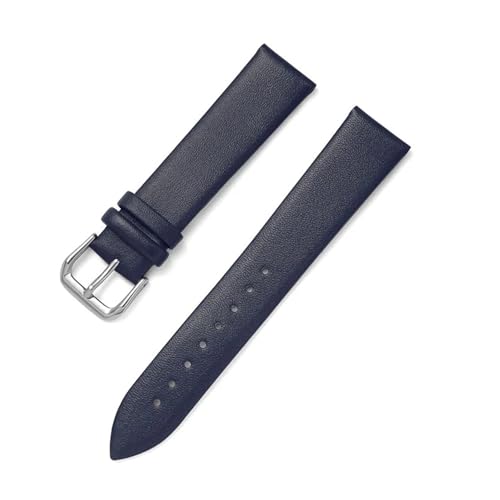 BBPLWEEA YingYou Ultraweiches, Dünnes Uhrenarmband 8 Mm 10 12 13 14 15 16 17 18 19 20 Mm 21 22 Mm Ersatz-Uhrenarmband Aus Echtem Leder(Dark blue,18mm) von BBPLWEEA