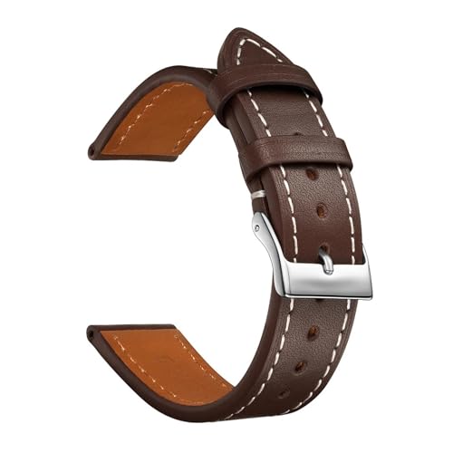 BBPLWEEA YingYou Vollnarbiges Leder-Uhrenarmband 12 mm 14 mm 16 mm Damen-Uhrenarmbänder 18 mm 20 mm Armband for Herren(Coffee brown,18mm) von BBPLWEEA