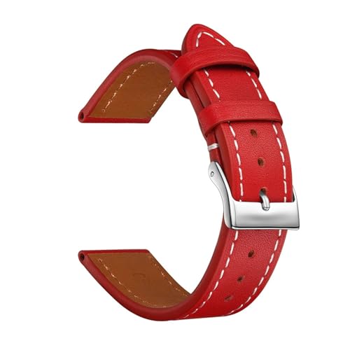 BBPLWEEA YingYou Vollnarbiges Leder-Uhrenarmband 12 mm 14 mm 16 mm Damen-Uhrenarmbänder 18 mm 20 mm Armband for Herren(Red,12mm) von BBPLWEEA