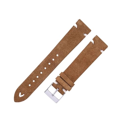 BBPLWEEA YingYou Wildleder Leder Uhrenarmbänder Handgefertigt For Männer Frauen 18mm 20mm Multicolor Leder Uhrenarmbänder Wildleder(Orange,20mm) von BBPLWEEA