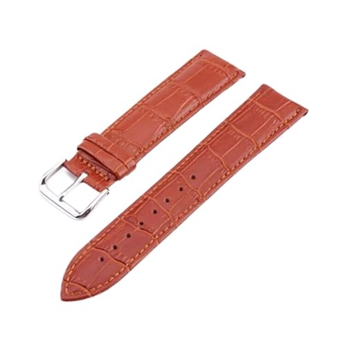 YingYou 12 14 16 17 18 19 20 21 22 24 Mm Uhrenarmband Aus Bambusleder, Wasserdicht, Flachkopf, Uhrenarmband, Zubehör Mit Werkzeug(Light brown,17mm) von BBPLWEEA