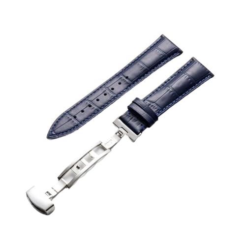 YingYou 14 15 16 17 18 19 20 21 22 23 24 Mm Breite Bunte Oberschicht Lederuhrenarmbänder Bambusleder Schmetterlingsschnallenbänder(Blue,17mm) von BBPLWEEA