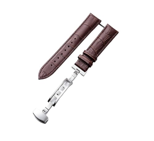 YingYou 14 15 16 17 18 19 20 21 22 23 24 Mm Breite Bunte Oberschicht Lederuhrenarmbänder Bambusleder Schmetterlingsschnallenbänder(Dark brown,20mm) von BBPLWEEA
