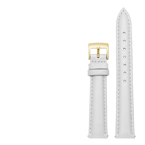 YingYou 14 Mm, 16, 18, 20, Schlichtes Echtleder-Armband, Kompatibel Mit Fossil, Citizen-Uhrenarmband, DW-Damenarmband, Himmelblau, Rosa, Braun(White-gold,12mm) von BBPLWEEA