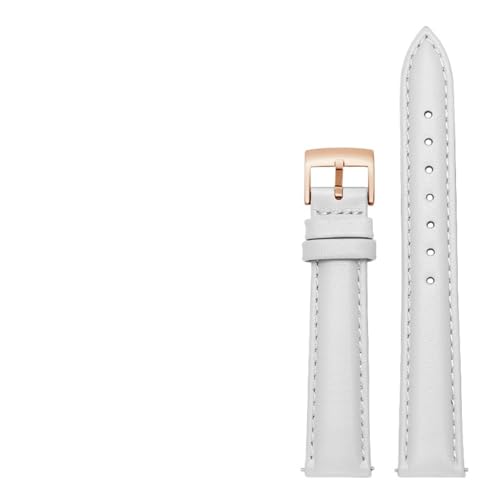 YingYou 14 Mm, 16, 18, 20, Schlichtes Echtleder-Armband, Kompatibel Mit Fossil, Citizen-Uhrenarmband, DW-Damenarmband, Himmelblau, Rosa, Braun(White-rosegold,20mm) von BBPLWEEA