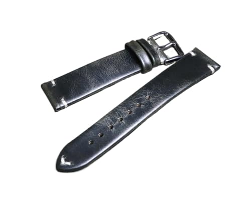 YingYou 18mm 19mm 20mm 21mm 22mm handgemachte hohe qualität dünne vintage crazy pferd leder armband armband braun uhr riemen, 19mm, agate von BBPLWEEA