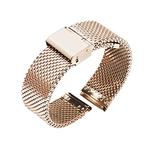 YingYou 18mm 20mm 22mm 24mm Milanese Watchband Schnellspanner Uhr Band Mesh Edelstahlband Armband Armband Schwarz(Rose red gold,18mm) von BBPLWEEA