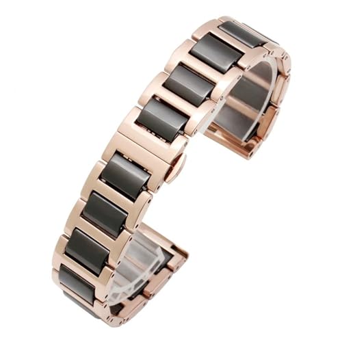 YingYou Uhrenarmband In Keramik Stahl Herren Schwarz Weiß Uhr Kette In Edelstahl Für Frauen Kompatibel Mit Tissot Kompatibel Mit Armani 12 13 14 15 16 17 18 20 22mm, 20mm von BBPLWEEA