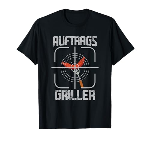 Auftragsgriller Grillmeister mit Grill Holzkohlegrill Männer T-Shirt von BBQ Smoker Gasgrill Grillschürtze Tischgrill