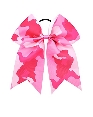 Batik-Haarschleifen für Cheerleader-Mädchen, mit Pferdeschwanz-Halter, großer Cheerleader-Dutt, PHB02 (A1-Pink) von BBTDIN