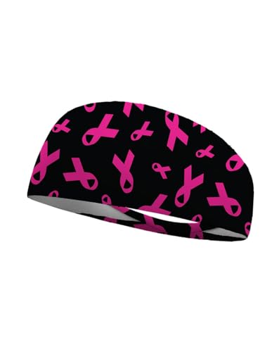 Brustkrebs-Bewusstseins-Turban-Stirnband, Brustkrebsbewusstsein, rosa Schleife, Kopfbedeckung BCA10 (B1-schwarzes Band) von BBTDIN