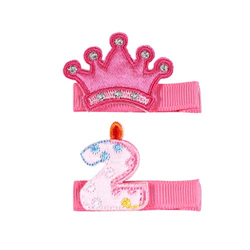 Haarspangen für Babys, Geburtstag, Mädchen, Haarklammern, Kuchenkrone, Mädchen, Haarnadel JBC34, 2 Jahre, 2 Stück (1 Stück) von BBTDIN
