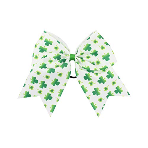 St. Patrick's Pferdeschwanz-Halter für Mädchen, Cheerleader-Haarschleife, grüner Haarring, Krawatte, JHSP39 (grünes Kleeblatt) von BBTDIN