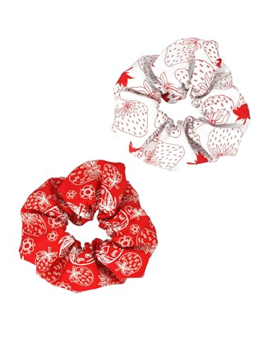 Strawberry Haargummis für Mädchen, Früchte, Pferdeschwanz-Halter, Erdbeer-Haargummis, BW61 (2 Stück) von BBTDIN