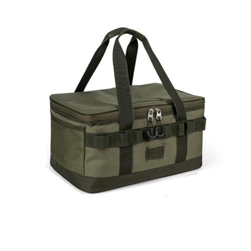 Camping-Aufbewahrungstasche, Tragetasche für den Außenbereich, wasserdicht, Reise-Organizer, 600D-Oxford-Stoff-Tasche mit Griff und Schultergurt, für Camping, Outdoor, Wandern, Angeln, grün von BBTISG