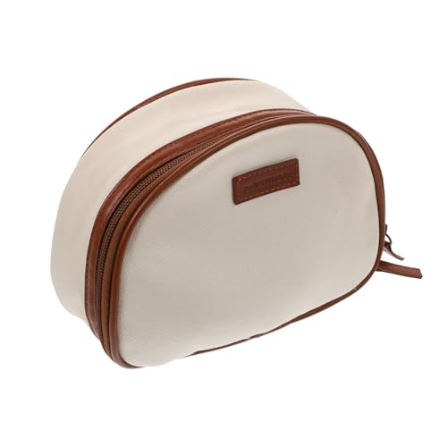 Stilvolle Reise-Make-up-Tasche aus Segeltuch, wasserdichte Make-up-Aufbewahrungstasche, tragbare Kosmetiktasche, Reiseaufbewahrung für Frauen und Mädchen, weiß, Stilvolle Reise-Make-up-Tasche von BBTISG