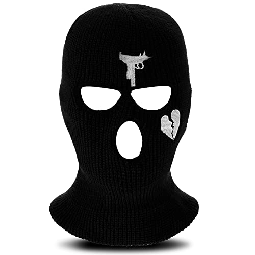 BBTO Balaclava Skimaske Gestrickte Volle Skimaske Winddichte 3 Loch Sturmhaube Männer Herren Damen von BBTO